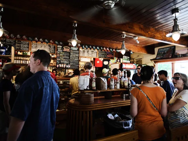 Busy bar with staff and guests (placeholder)